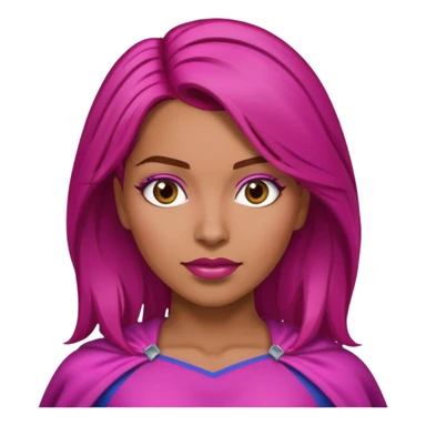 Latina superwoman with brown hair roots and fuchsia hair sticker