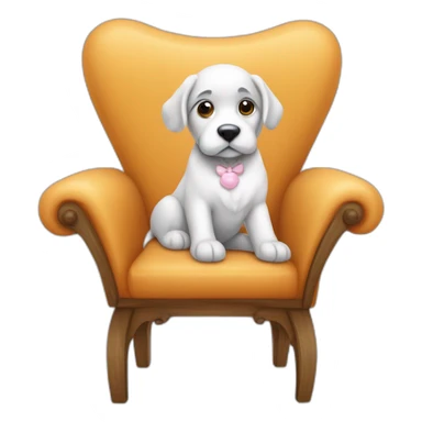 Un chien assis sur une chaise avec une licorne qu’il le fixe sticker