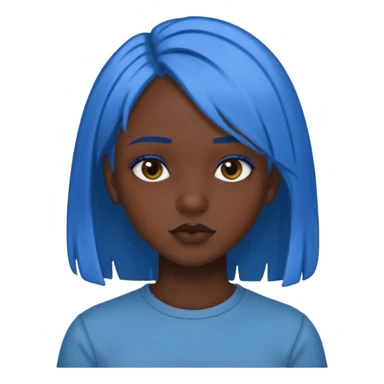 blue hair girl dark skin, old style art sticker