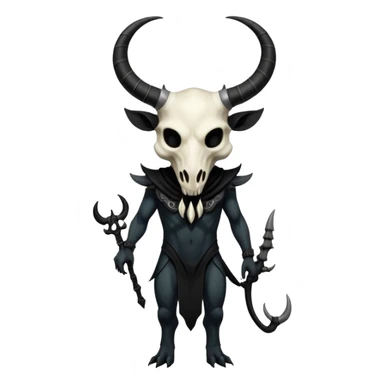 Shiny Dark Edgy  Inteleon-Amaura-Fakémon-hybrid-creature (full body) with a horned animal-skull-mask sticker