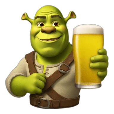 shrek drink beer  sticker