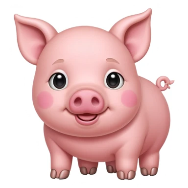 Cute pink pig sticker