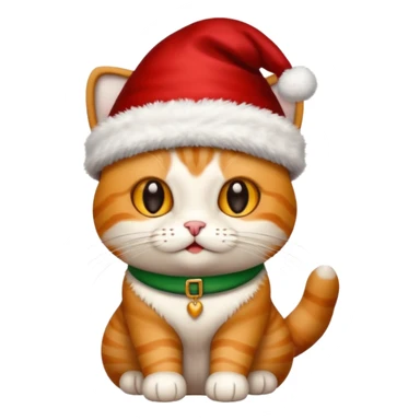Un gato con gorro navideño Cara feliz Para El día de Navidad sticker