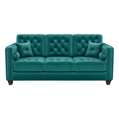 Square teal three-seater sofa  sticker