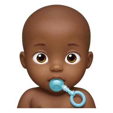 Black baby using pacifier  sticker