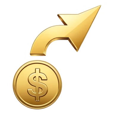 downward arrow and a coin representing Senkende Kosten lowering costs sticker