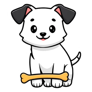 squeaking dog bone sticker