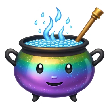 glitter cauldron sticker