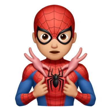 Spiderman with a pig logo on his chest instead of a spider, fun and recognizable emoji style sticker