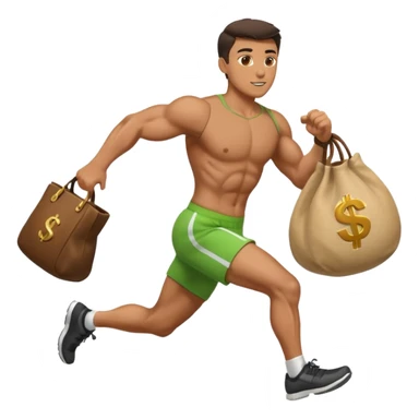 Man running with moneybag sticker