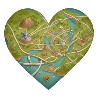 Map to my heart sticker