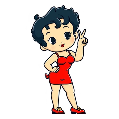 Betty boop doing the middle finger sticker