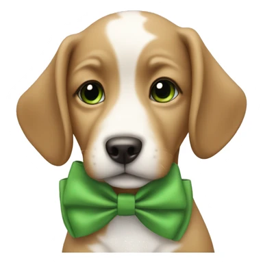 Baby dog with a Green bow on the neck sticker