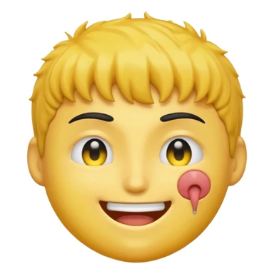 A yellow emoji of the anime character Guts from the anime Berserk with one eye closed sticker