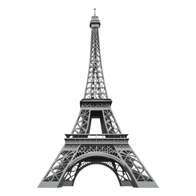 Ultra simple Eiffel Tower with most basic shape and flat colors sticker