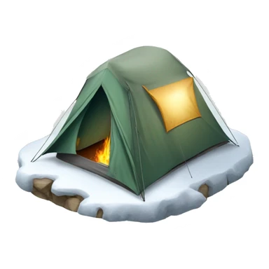camping in snow mountain sticker