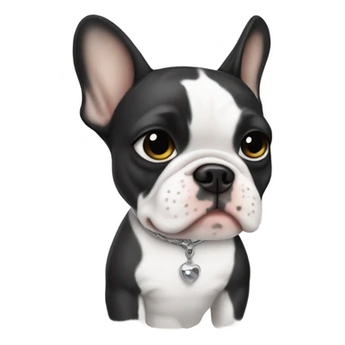 Girl with piercings and a white french bulldog sticker