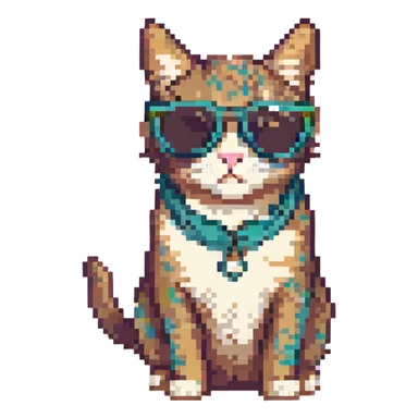 A cat wearing sunglasses sticker
