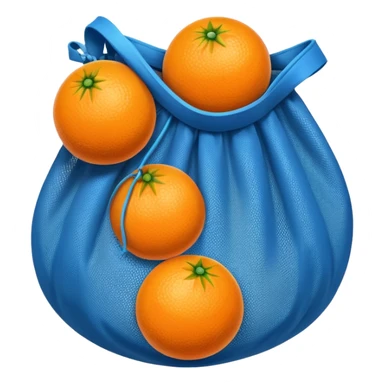oranges in blue mesh bag sticker