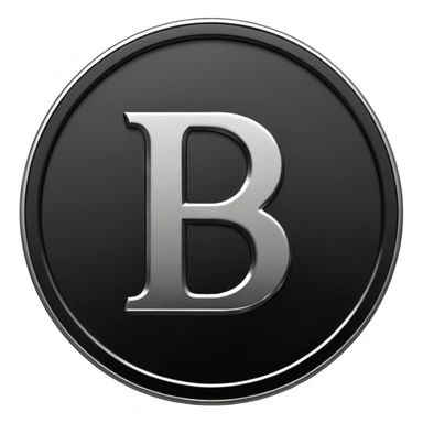 Emoji icon of a metal coin with engraved letter 8, minimalist style, isolated, only black color sticker