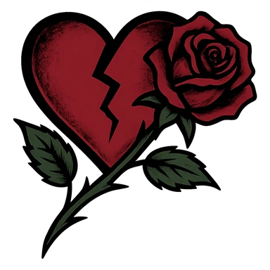 emo rose heart,, remove background sticker