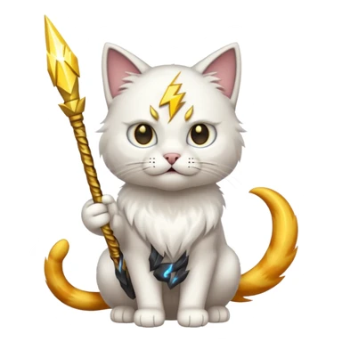 cat zeus holding lightning sticker