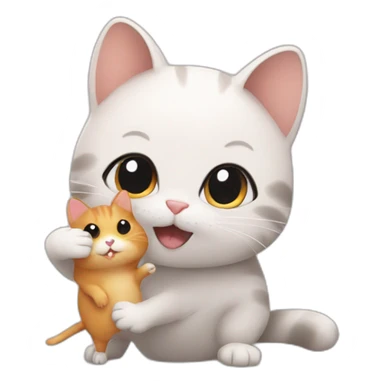 Cat carry hamster sticker