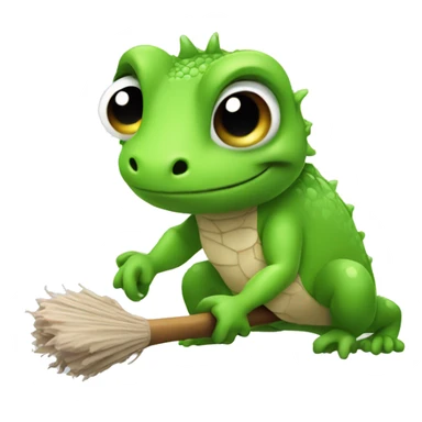 Cute lizard cleaning sticker