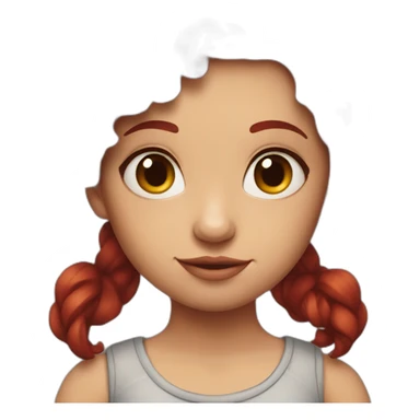 girl with dark red hair and shoulder tattoo sticker