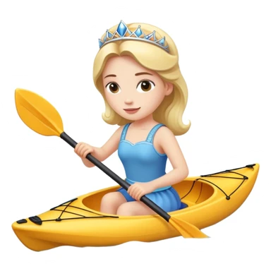 Princess on a kayak sticker