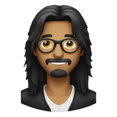 long black hair guy with circle eyewear sticker