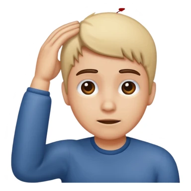 Person scratching head  sticker