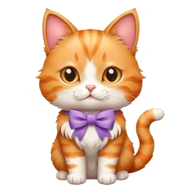 cute cat wearing a bow sticker
