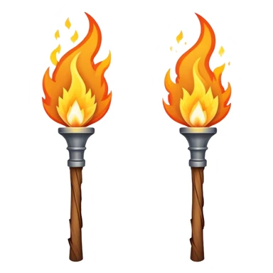 crossed torches with fire sticker