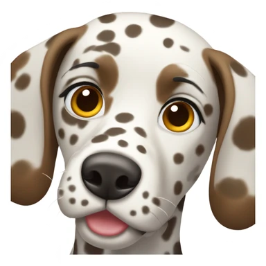 Female Dalmatian with brown spots and fully brown ears sticker