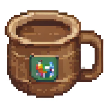 A coffee cup sticker