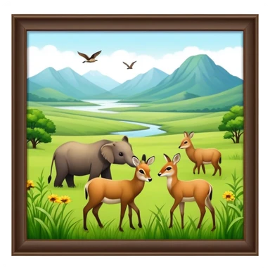 wildlife in natural grassland sticker