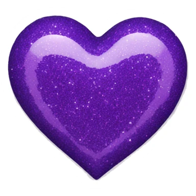 Purple glitter heart sticker