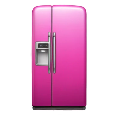 Realistic metallic hot pink fridge isolated.  sticker
