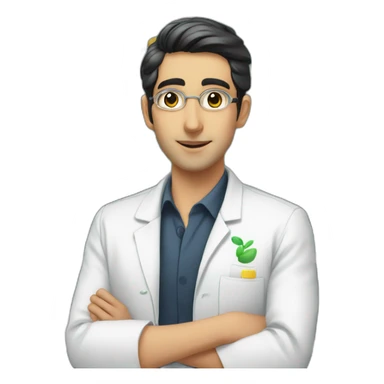 Siamak Badie pharmacist iranian young short hair sticker