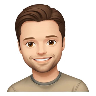 face of Sebastian Stan, smiling sticker