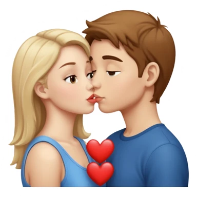 Una chica y un chico besándose  sticker