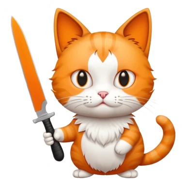 Cat with a knife  sticker