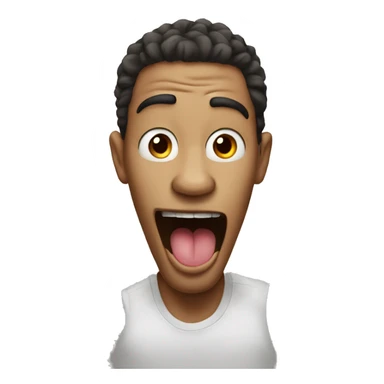 Man big mouth tongue out sticker