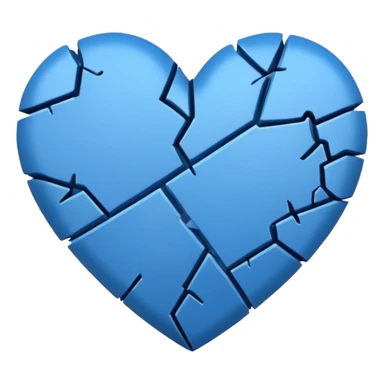 Broken blue heart sticker