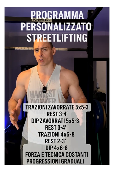 Uomo che crea un programma personalizzato per un suo cliente, sullo streetlifting, tutto in italiano sticker