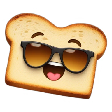A piece of toast wearing sunglasses sticker