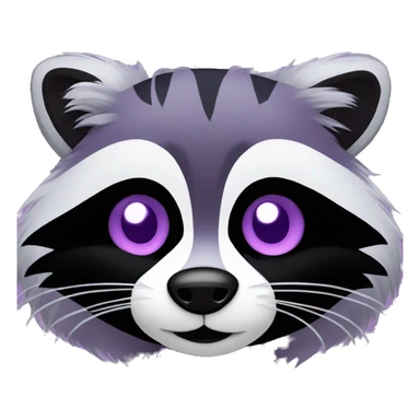 purple eyed light purple body Racoon and has black cheecks sticker