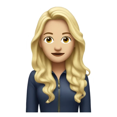 Blonde woman soft nice face with take that band logo with the word Gill underneath sticker