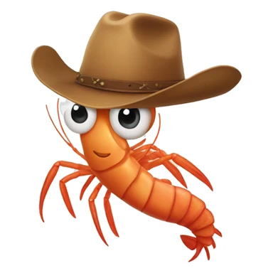 Shrimp with cowboy hat sticker